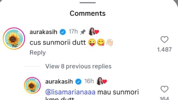 Aura Kasih Beri Komentar di Unggahan IG Lisa Mariana