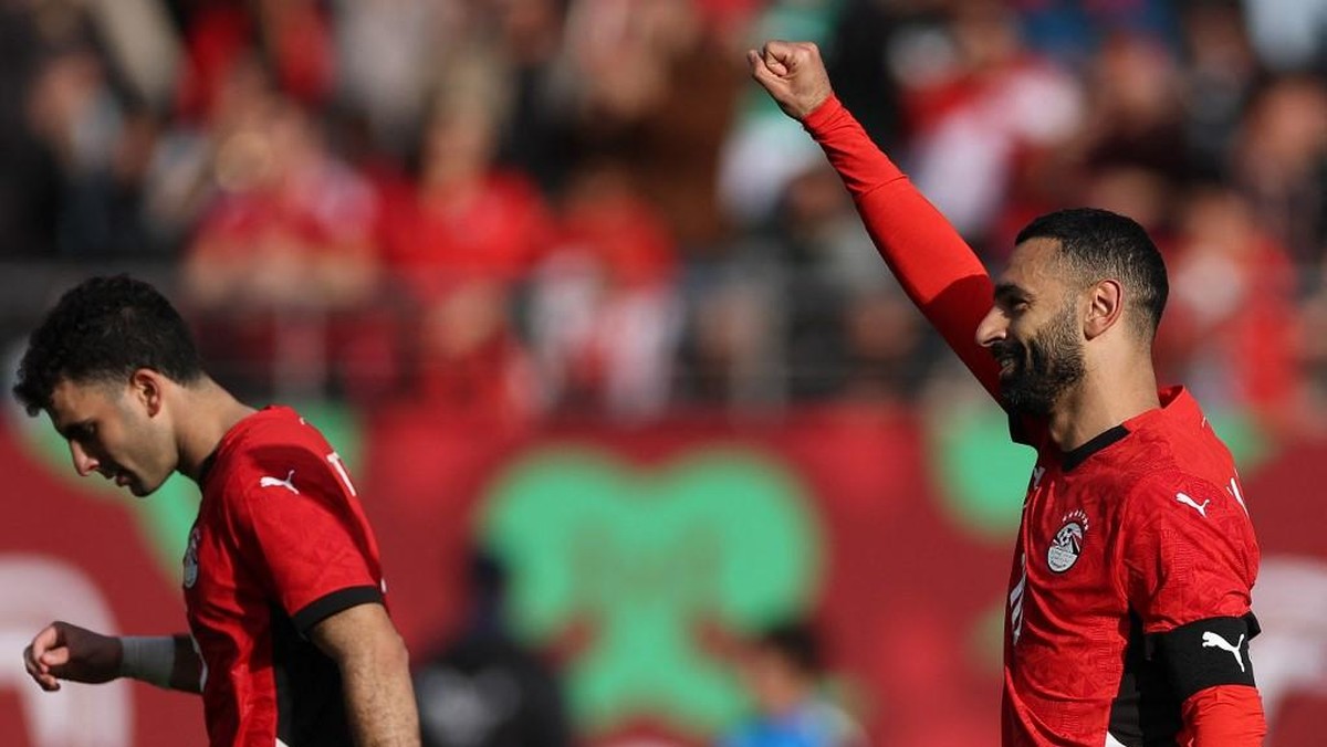 Mohamed Salah lagi gacor bersama Timnas Mesir musim ini. (AFP/FRANCK FIFE)
