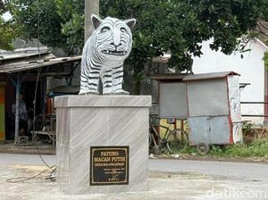 Patung Macan Putih di Kediri Viral, Disebut Mirip Zebra hingga Kuda Nil