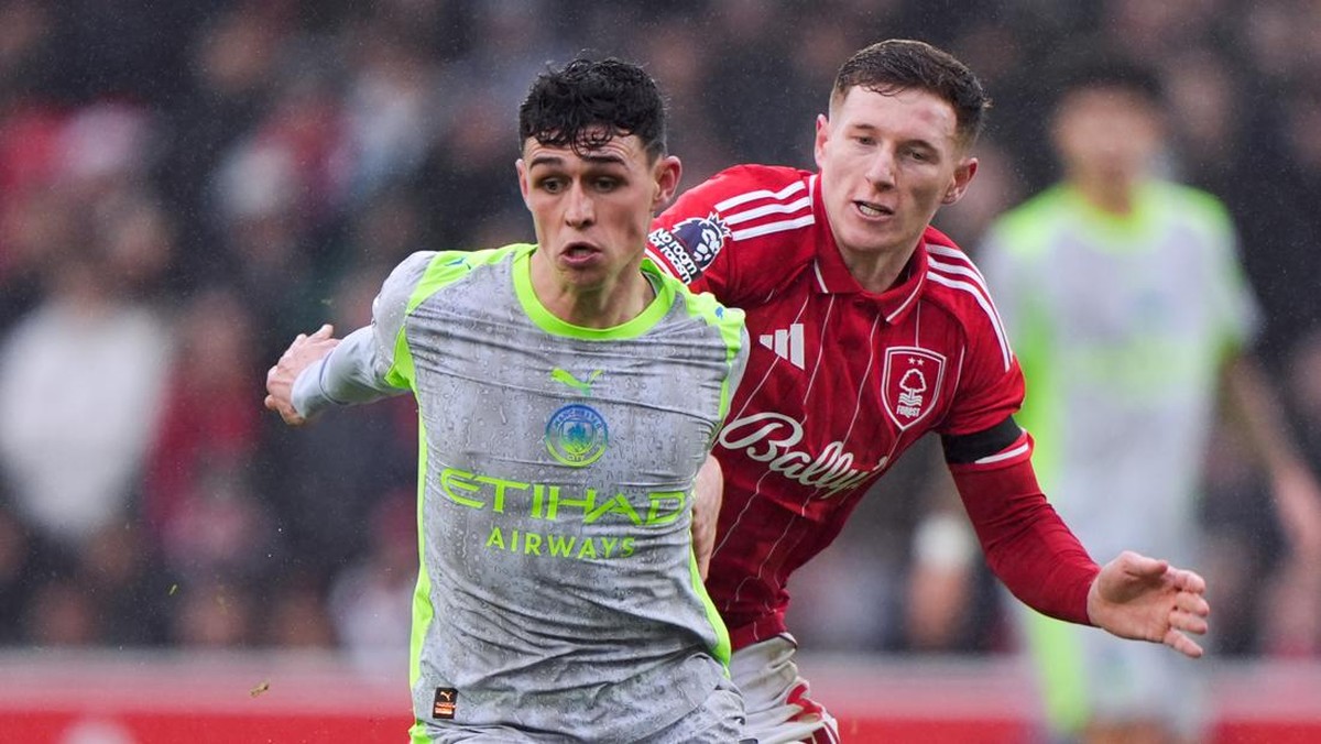 Nottingham Forest vs Man City di babak pertama. (Foto: PA Images via Getty Images/Joe Giddens - PA Images)
