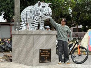 Patung Macan Putih Viral Mirip Kuda Nil Awalnya Dibully, Kini Jadi Tempat Selfie