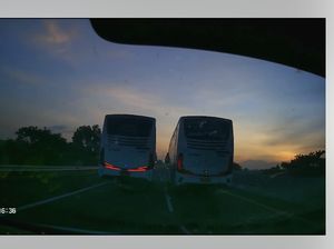 Viral 2 Bus Damri Jalan Beriringan di Tol, Nyaris Bikin Celaka