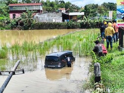 Byurr! Honda Freed Nyemplung Sawah di Saptosari Gunungkidul