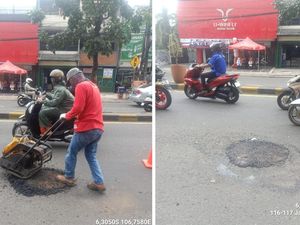 Polisi Koordinasi ke Pemkot Tangsel untuk Tambal Jalan Berlubang