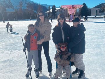 Nia Ramadhani dan Nagita Slavina Meet Up Bareng Anak Main Salju di Swiss