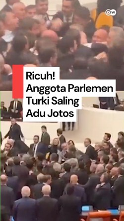 Video Ricuh di Parlemen Turki, Sesama Anggota Saling Adu Jotos