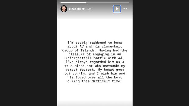 Wladimir Klitschko turut bersimpati atas tragedi kecelakaan yang menimpa Anthony Joshua.