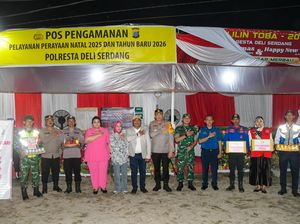 Momen Wabup Deli Serdang Tinjau Gereja-Pos PAM Nataru di Malam Tahun Baru