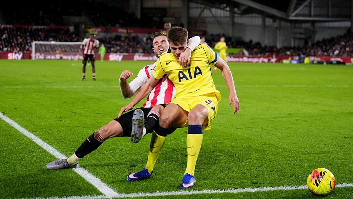 Brentford vs Tottenham Hotspur tuntas dengan skor kacamata alias 0-0 dalam lanjutan Liga Inggris, Jumat (2/1/2026). (Foto: John Walton/PA Images via Getty Images)
