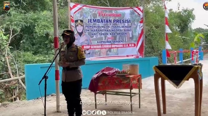 Kapolres Sragen Resmikan Jembatan Merah Putih Presisi, Dua Desa Kini Terhubung