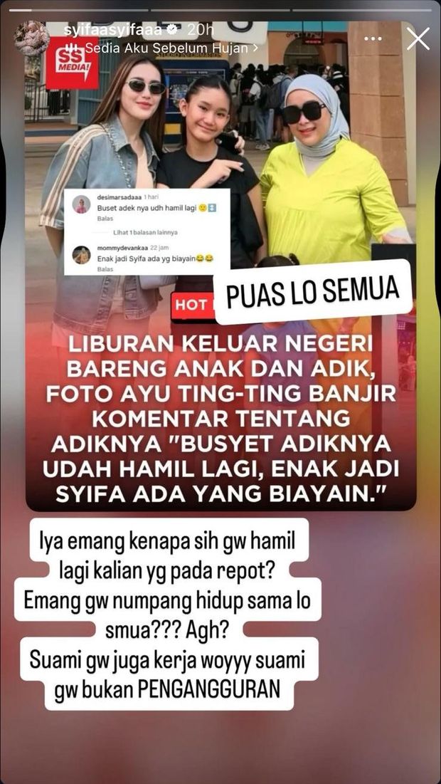 Unggahan adik Ayu Ting Ting