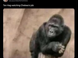 Meme yang ini mengibaratkan POV Erik ten Hag menyimak situasi di Chelsea. Foto: dok. Internet/X (Twitter)
