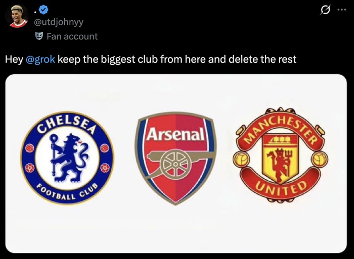 Warganet bertanya soal sepakbola melalui grok Twitter.