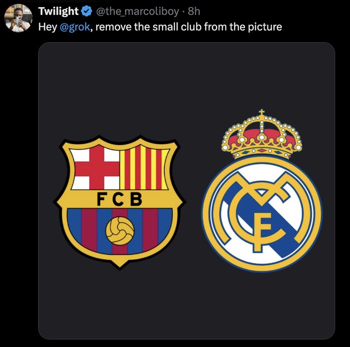 Warganet bertanya soal sepakbola melalui grok Twitter.