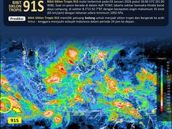 Bibit Siklon Tropis 91S Kembali Terdeteksi, Bawa Angin Kencang-Gelombang Tinggi