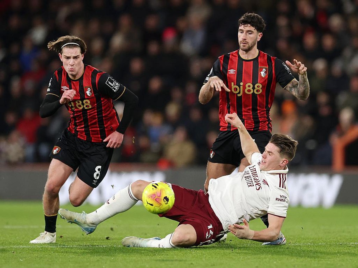Bournemouth dan Arsenal sama kuat di babak pertama. Foto: Getty Images/Richard Heathcote