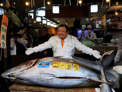 Tuna Sirip Biru Cetak Rekor Harga di Lelang Awal Tahun Tokyo