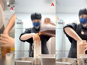 Viral! Barista Milk Tea Jorok Bikin Teh Pakai Tangan, Berujung Dipecat