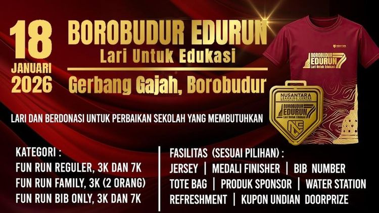 Borobudur Edu Run 7: Langkah Sehat, Mencerahkan Pendidikan Magelang