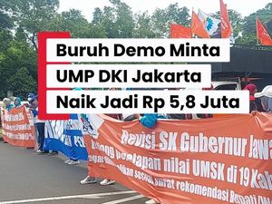 Video: Demo Buruh Tuntut UMP DKI Naik jadi Rp 5,8 Juta