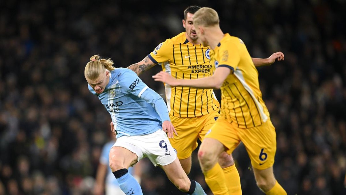 Hasil Man City vs Brighton di Liga Inggris. (Foto: Getty Images/Clive Mason)