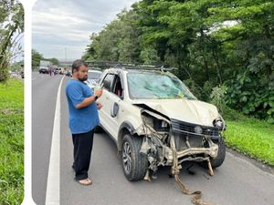 2 Mobil Tabrakan di Tol Jagorawi Arah Bogor hingga Ringsek