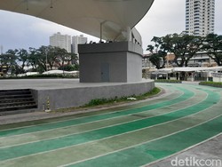 Warga Heran Trek Lari di Lapangan Merdeka Medan Tak Kunjung Dibuka