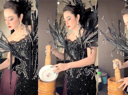 Demi Lesti Kejora, Dewi Perssik Beraksi Bikin Somtam di Belakang Panggung