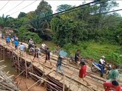 Jembatan Alternatif Musi Rawas-PALI dalam Perbaikan, Warga Diminta Waspada