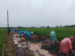 Video Warga Pandeglang Perbaiki Sendiri Jalan yang Rusak Puluhan Tahun