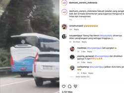Viral Bus Diduga Milik Kementerian Perhubungan Lewat Bahu Jalan
