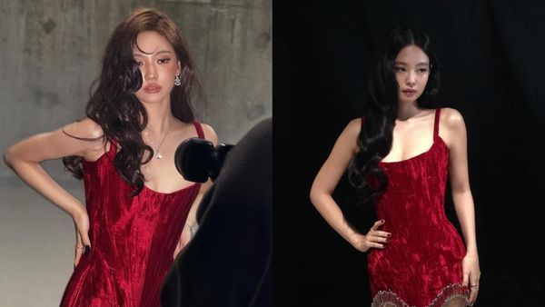 Adu Gaya Jennie BLACKPINK & Ningning aespa Pakai Gaun Merah Rp 56 Juta