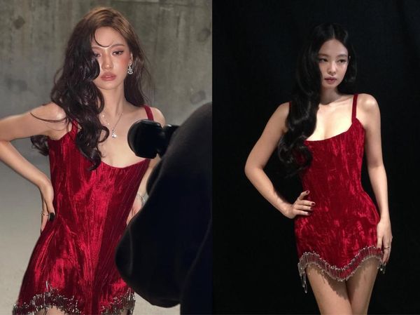 Adu Gaya Jennie BLACKPINK & Ningning aespa Pakai Gaun Merah Rp 56 Juta