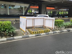 Begini Penampakan Tiang Monorel di Rasuna Said yang Sudah Dibongkar