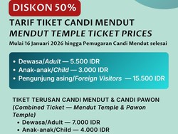 Gas Lur! Tiket Candi Mendut Diskon 50 Persen Selama Pemugaran