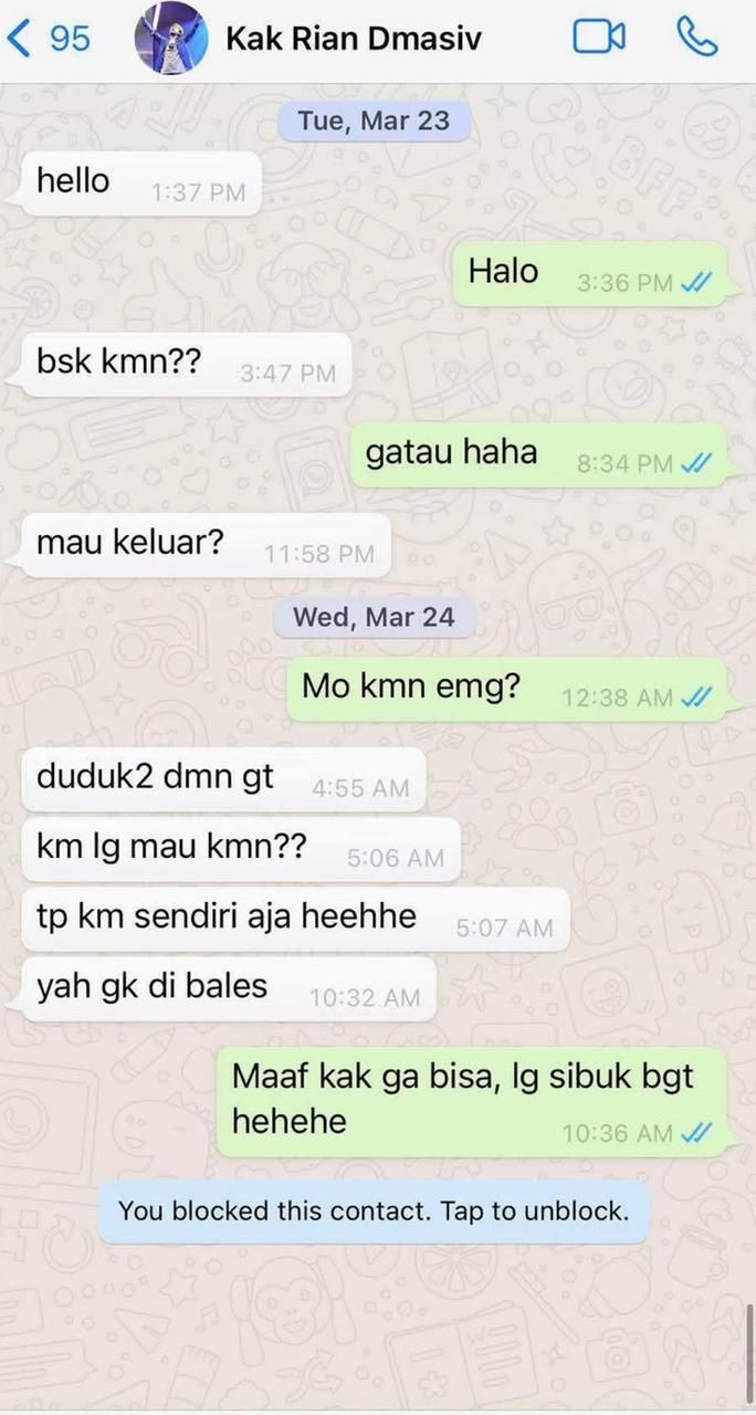 Unggahan yang membahas Rian diduga pelaku child grooming.