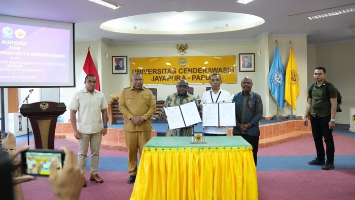 KemenHAM Gelar MoU dengan UNCEN, Pigai Fokus Pendidikan HAM di Papua