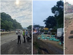 3 Truk Terlibat Laka Beruntun di Lampung Selatan, 1 Orang Tewas-Tiga Luka Berat