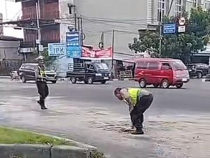 Minyak Tumpah di Jalan Krakatau Medan, Sejumlah Pemotor Jatuh
