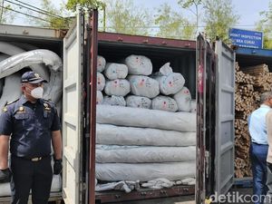 Bea Cukai Kalbagbar Gagalkan Penyelundupan 58,3 Ton Rotan ke China