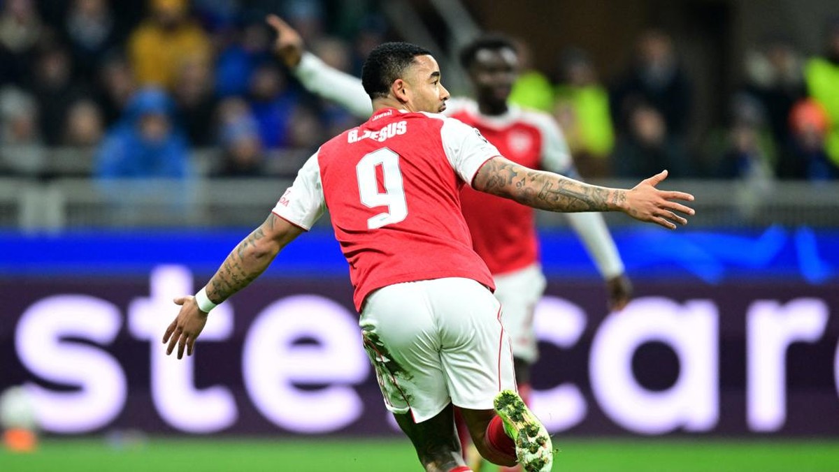 Perayaan gol Gabriel Jesus. (Foto: REUTERS/Daniele Mascolo)