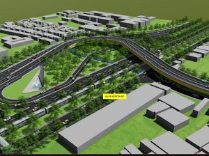 Penampakan Desain Flyover Bundaran Taman Pelangi Jalan A Yani Surabaya