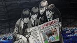 Tifo Keren Marseille: Sambut Liverpool dengan The Beatles