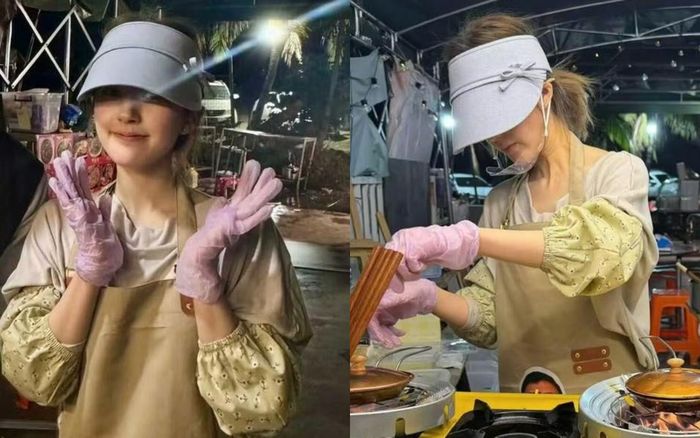 Moen Zhao Lusi jualan makanan di pinggir jalan