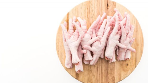 Ilustrasi ceker ayam, daging ayam