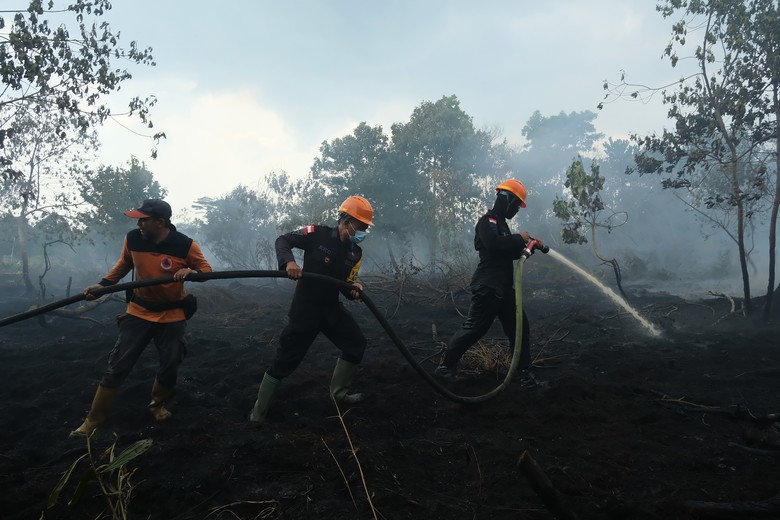 Hari Ke-10 Pemadaman Kebakaran Lahan Gambut di Riau