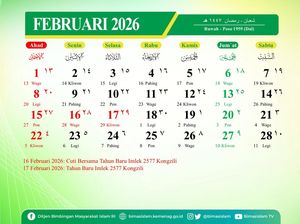 Daftar Hari Libur Februari 2026 Beserta Cuti Bersama dan Long Weekend