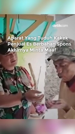 Video: Aparat yang Tuduh Kake Penjual Es Berbahan Spons Minta Maaf