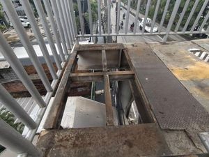 Berulang Kali Pelat Besi JPO Daan Mogot di Jakbar Dicuri