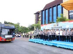 Kapolda Riau Lepas 250 Personel Satgas Bangun Jembatan Merah Putih Presisi